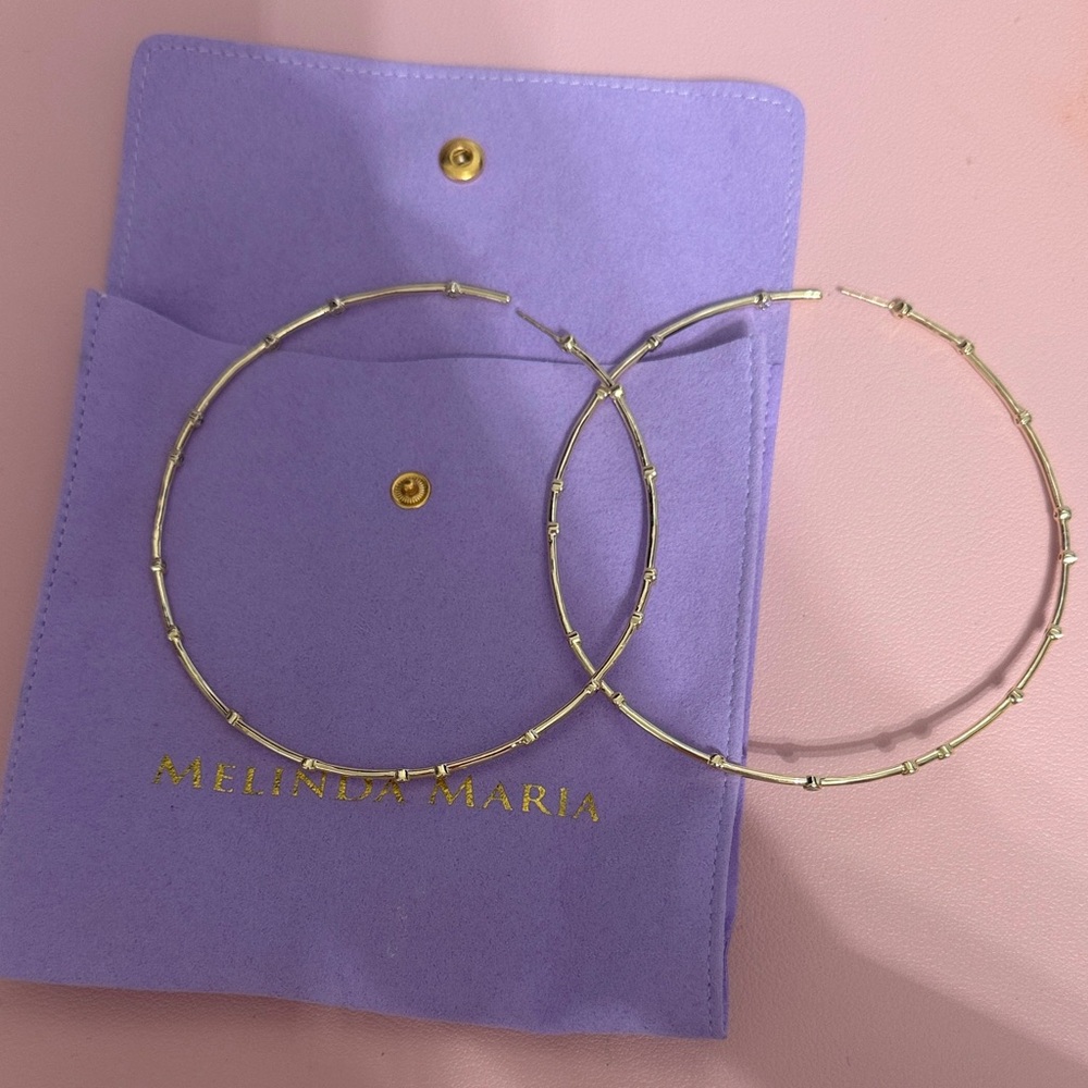 Melinda Maria Textured Gold Hoop Earrings